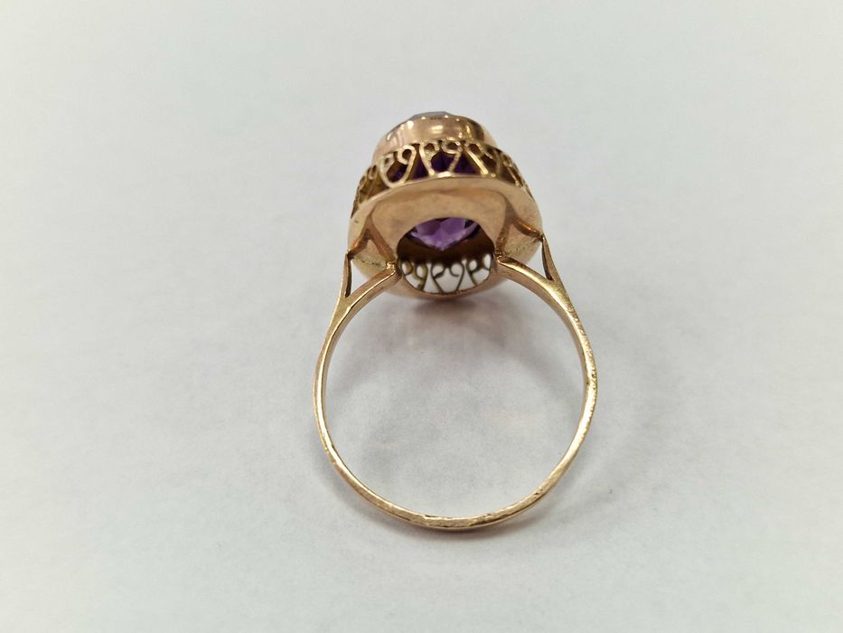 Złoty pierścionek/ 585/ 6.81 gram/ R21/ Aleksandryt/ XX wiek
