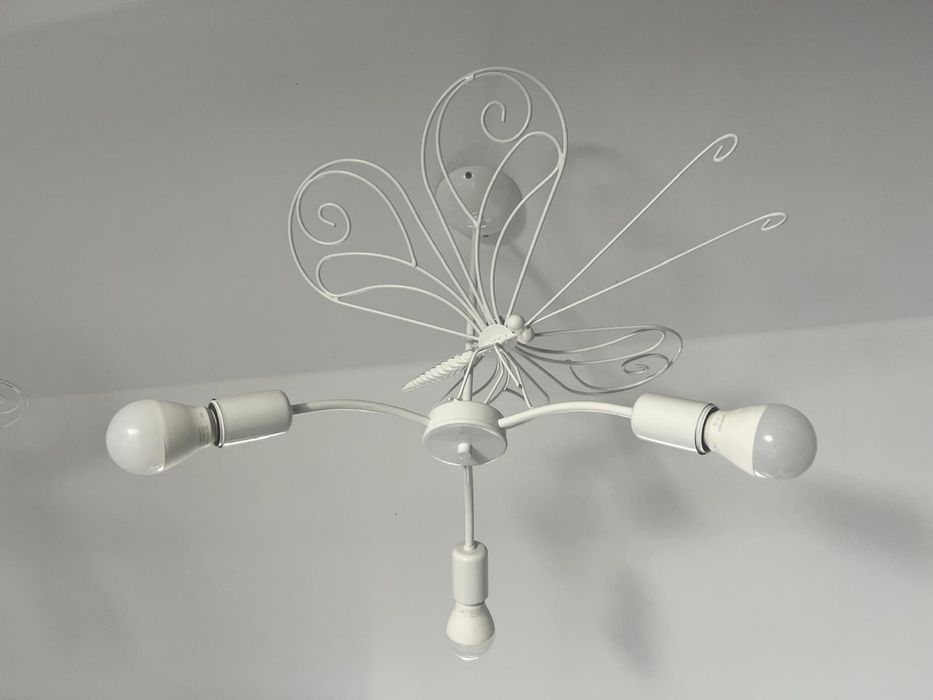 Lampa wisząca dziecięca MOTYL 3xE27/60W biała