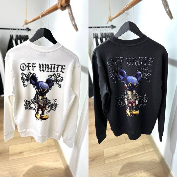 OFF-white x kaws свитшот мужской реглан батник черный кофта оригинал