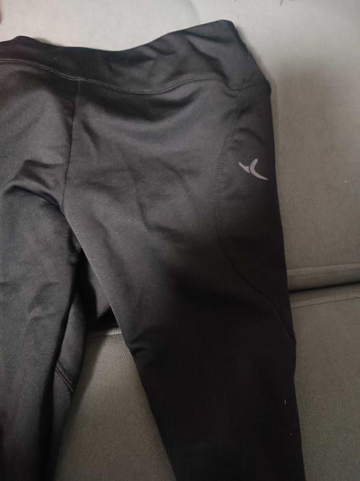 Czarne getry legginsy decathlon