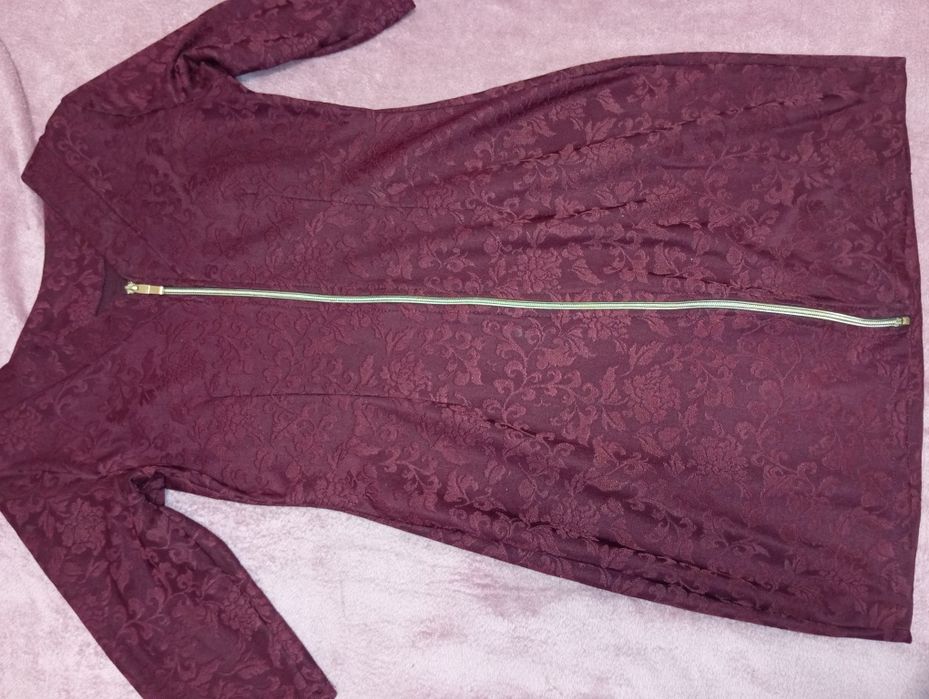 Плаття бордове, четвертний рукав