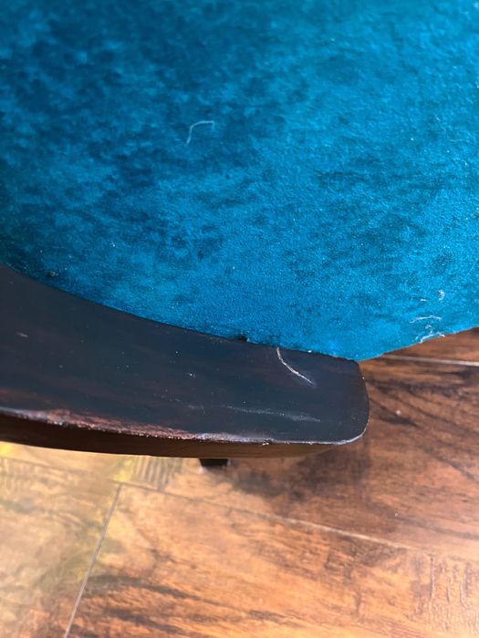 fotel halabala po renowacji turkus