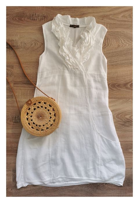 Naturalna lniana sukienka Piazza Roma (S/M) #włoska #lekka #letnia