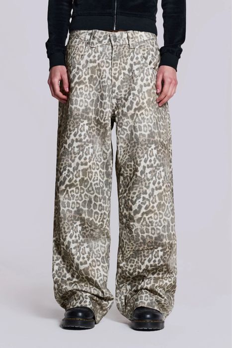 Jaded London Leopard Fade Colossus Jeans 26-36