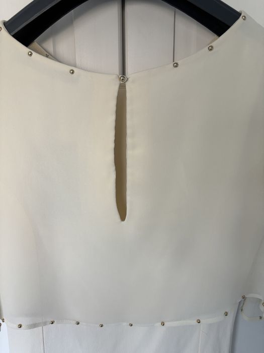 Zara woman motyl mgiełka tiul szyfon oversize wiskoza krem