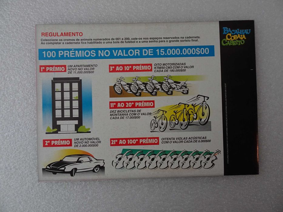 Caderneta de cromos vazia - Bacalhau, cobaia e cabrito