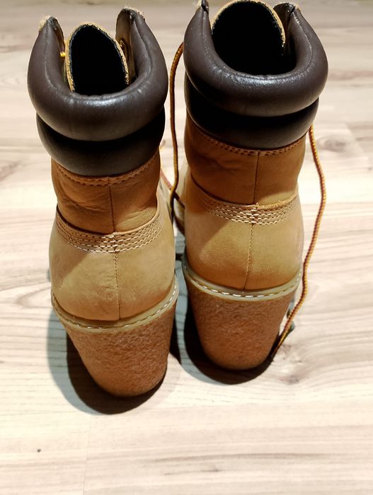 Musztardowe Damskie Botki Na Koturnie Timberland Amston