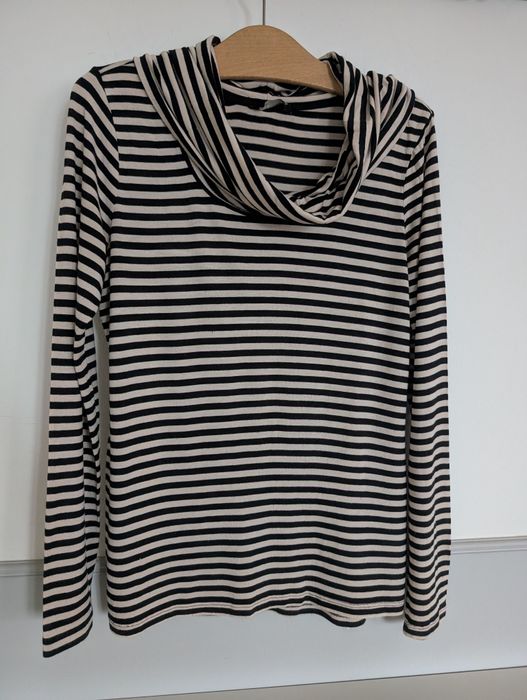 Cienki wiskozowy golf H&M Basic.w paski. Rozm M/L