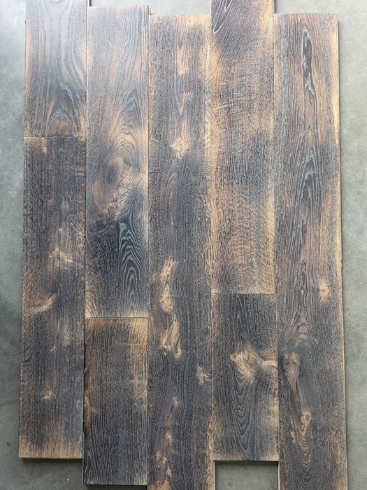 Deska podłogowa dąb 15x200x500/1800 (mm) palona bielona ( 58m2) `