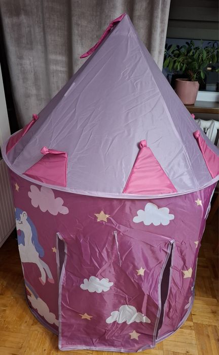 Namiot dziecięcy tipi bajkowy świat różowy fioletowy jednorożec 135x10