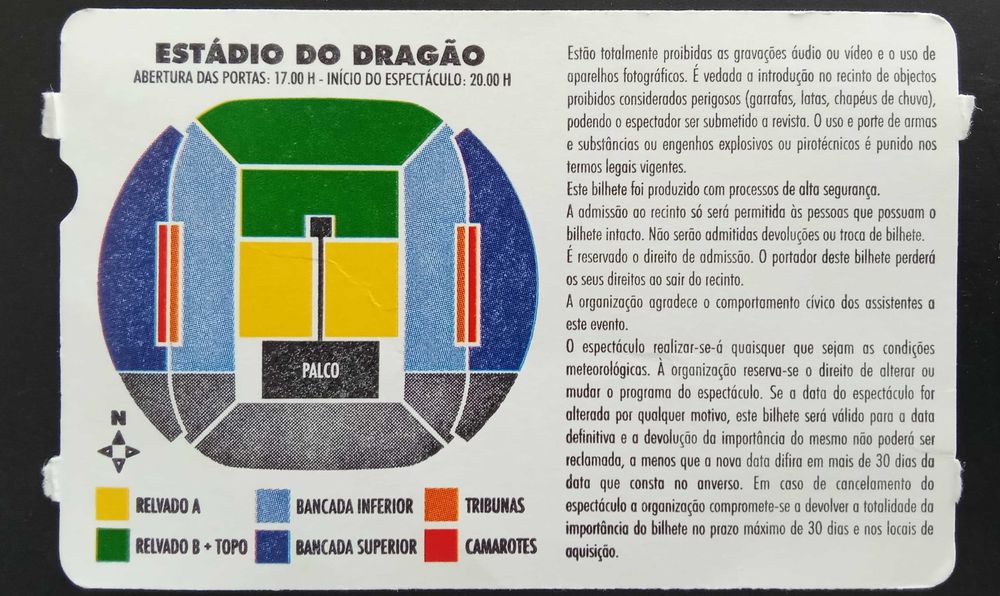 Rolling Stones - Bilhete de concerto Vintage