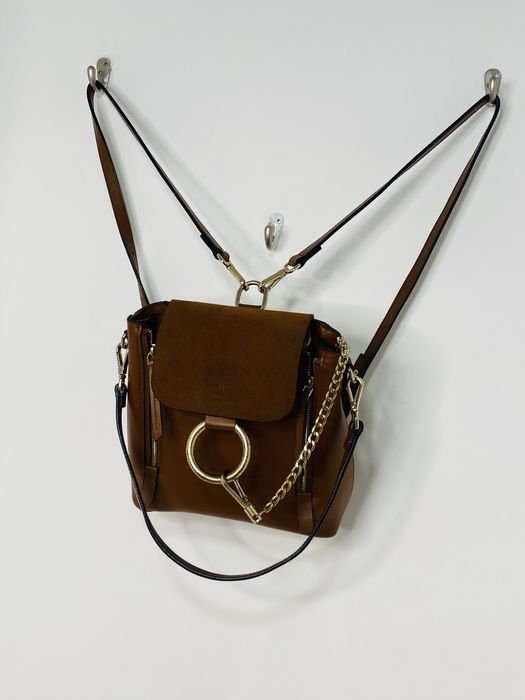 Женская кожаная сумка рюкзак Chloe