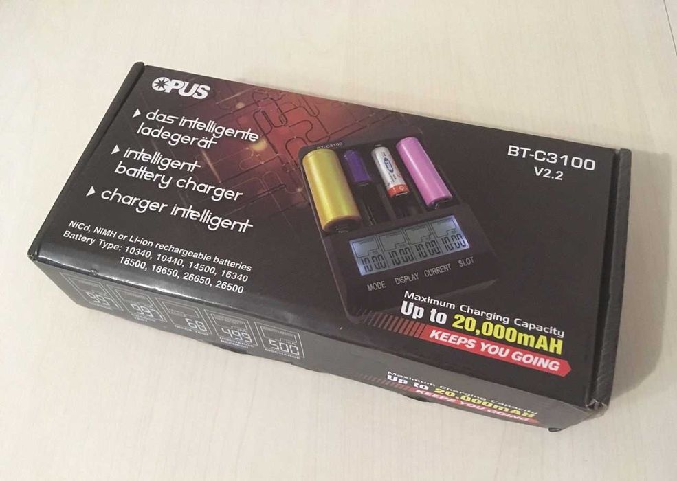 Зарядное устройство Opus BT-C3100 v2.2 для Li-Ion, Ni-Cd, Ni-Mh, 18650