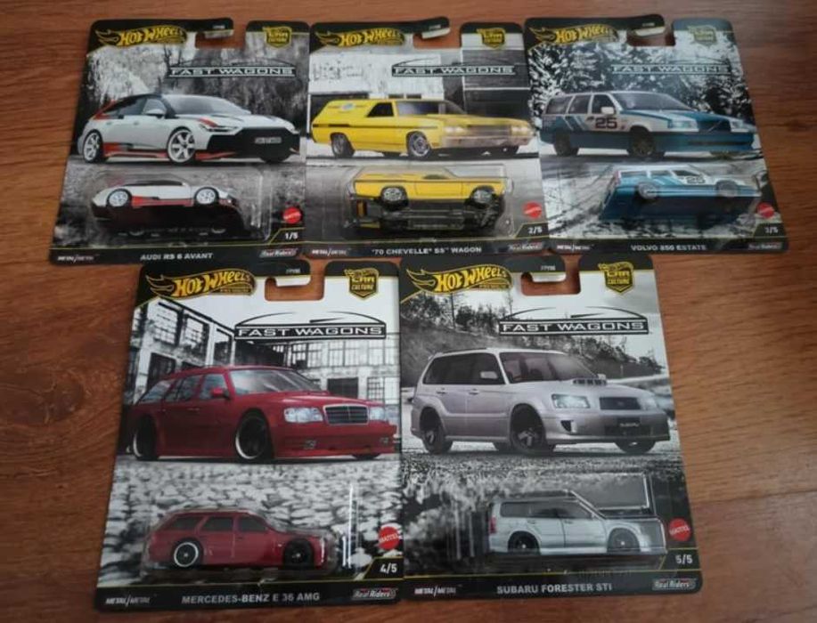 5xHot Wheels Fast Wagons Mercedes Benz E36 AMG Audi RS6 Avant Forester