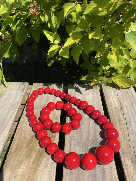 Zestaw Korali z Drewna Bukowego i Bransoletka