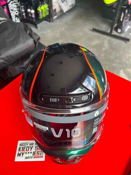 PROMOCJA! Kask motocyklowy HJC V10 HODU GREEN/BLACK 'S 'M/pytaj o rozmiary