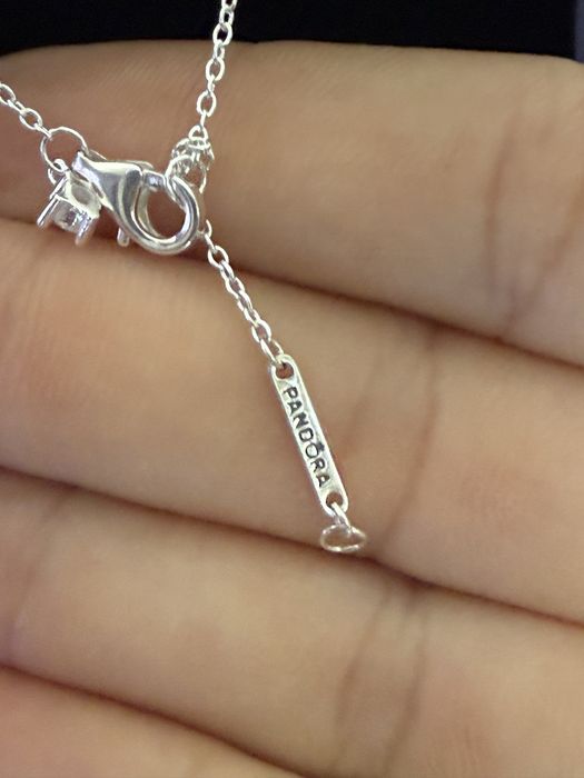 Colar Pandora pendente corações  Auréola prata