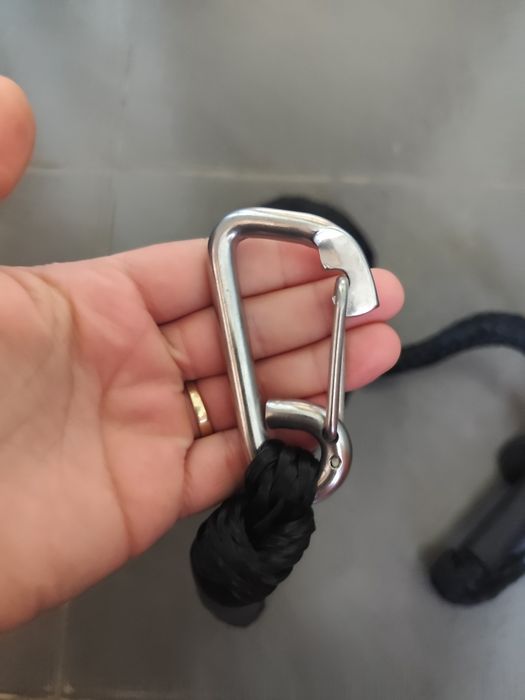 Lina, cuma elastyczna z karabinczykiem, łódź, jacht, ponton