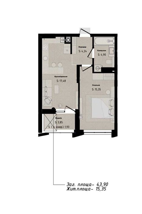 Без комісії, Продаж 1к. квартири 44м2, жк AurA, Авалон Зелена, Бузкова