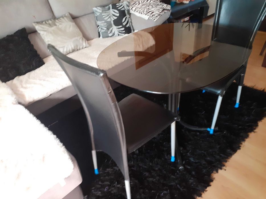 Mesa de vidro fumado para sala ou quarto