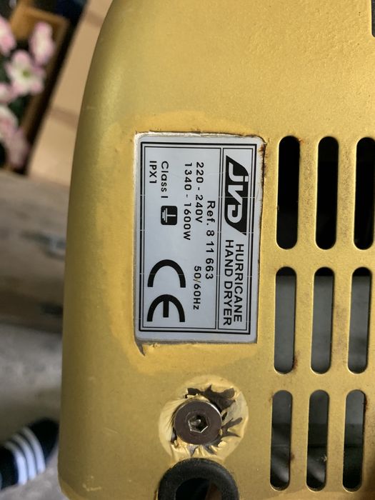 Secador de mãos automatico em aço inox modelo hurricane JVD