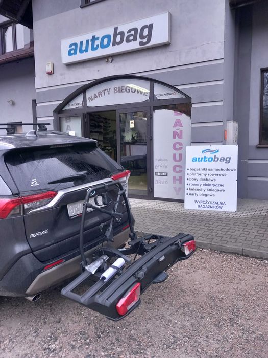 Bagażnik  na hak - nowość Thule VeloSpace - otwarcie klapy np. VW T6 oraz innych samochodach z długą klapą.Bagażnik na 3 rowery z możliwością dostawki