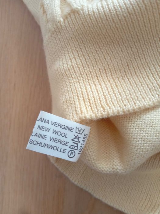 Dalmine Uomo żółty sweter szpic warkocze XL 54 100% pure new wool