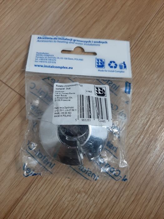 Rozeta chromowana Fi 22 Nowa 2 sztuki