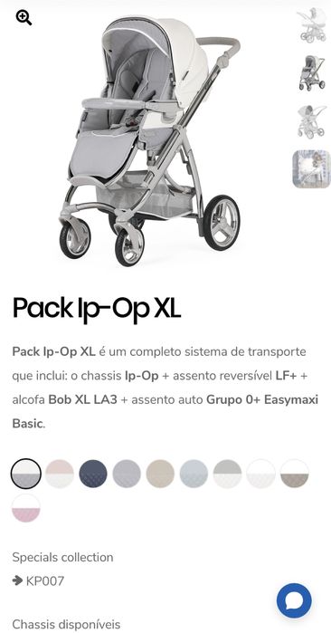 Duo bebebar: carrinho/chassis+assento reversivel+OVO/babycoque