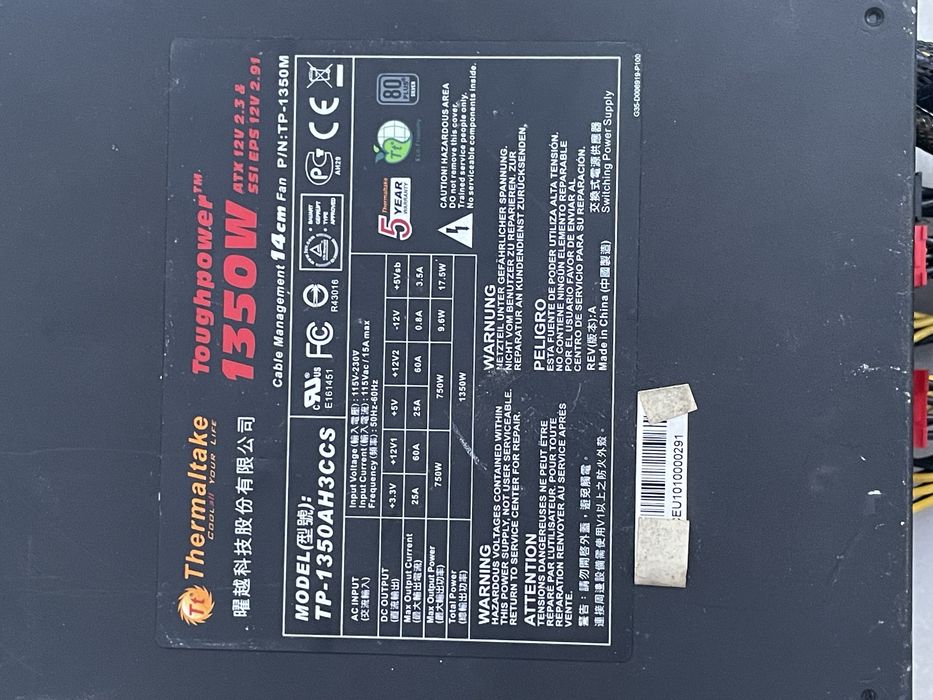 Thermaltake 1350w fonte alimentacao