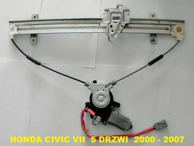 Honda Civic VII 5d 5 drzwi 6 PIN 2000-2007 Oryginalny Podnośnik Mechanizm Szyby Przód Lewy [6e]