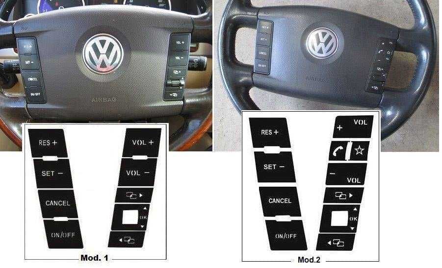 Kit Vinil Reparação Botões Interior Renault / VW Golf / Touareg