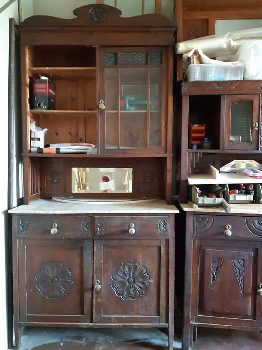 2 Móveis Louceiro antigo com pedra mármore