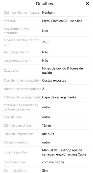 Fones inteligentes
Novo na caixa