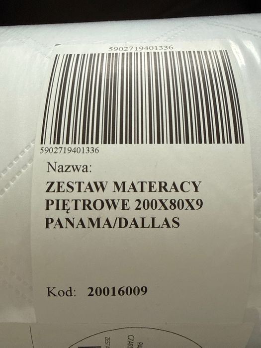 Materac 200x80 grubosc 9 cm 2 szt