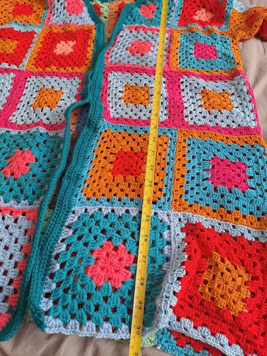 Sweter handmade robiony na szydełku, r. L