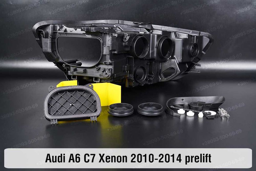 Ремкомплект скло ушки корпуса световод маска хром фары Audi a6c7 Hella