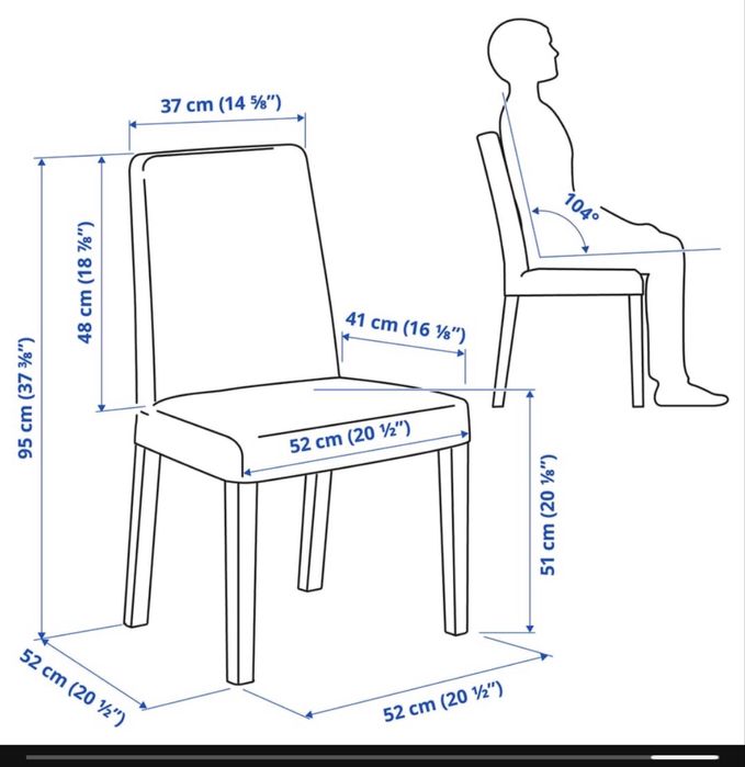 Cadeira ikea bergmund (x2) - preto/gunnared medium grey