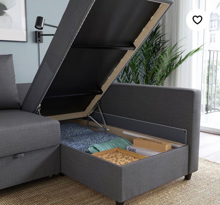 Sofá cama Ikea com baú de arrumação