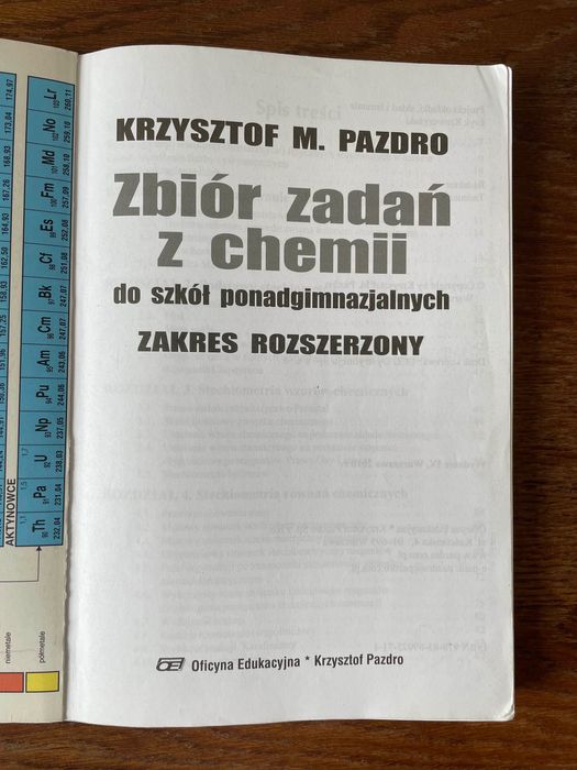 Zbiór zadań z chemii Pazdro zakres rozszerzony