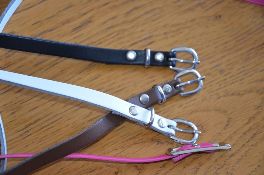 4 szt. zestaw pasków 123 cm róż/biel/brąz