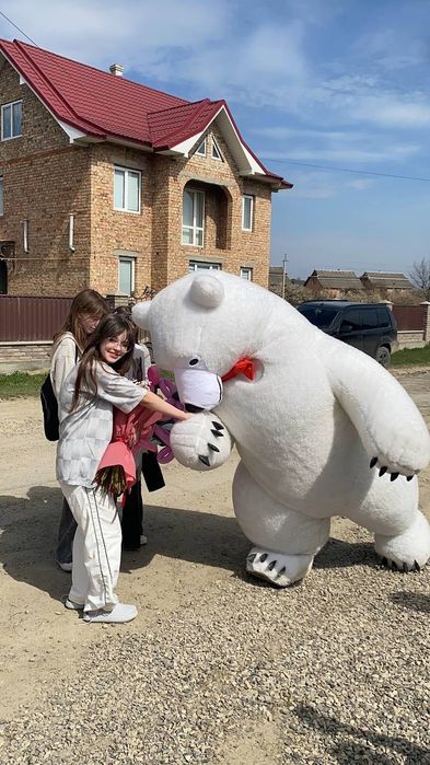 Білий ведмідь, надувний ведмідь привітання на день народження