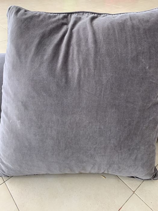 Almofadas 50x50 de veludo cinza prata
