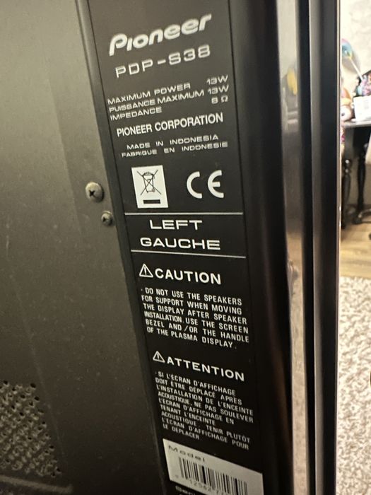 Плазмовий телевізор Pioneer PDP -S38 50 дюймів та бокові колонки