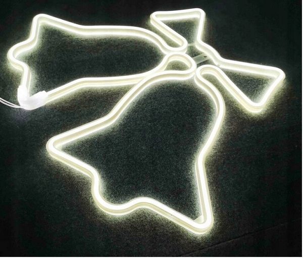 duża ozdoba świąteczna neon led dzwonki dzwonek neonowy oświetlenie