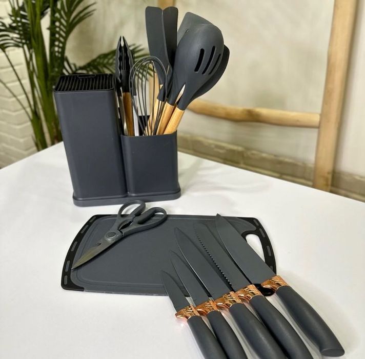 Набір кухонного приладдя 19 предметів Чорний
