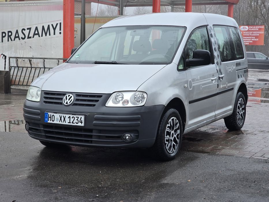 VW Caddy Life 5-os 1.9 TDI , Klima, Hak, Podgrzewane Fotele ! Ks. Serw