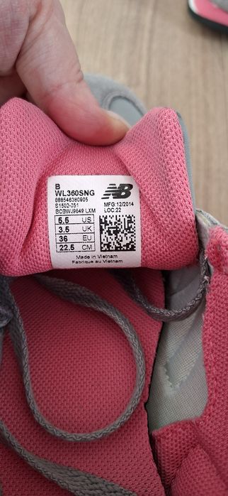 Sneakersy New Balance 360 szaro-różowo-białe wiązane rozm. 36