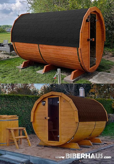 SAUNA Ogrodowa 300 cm + OKNO 50% + GRATIS Beczka 500L + Akcesoria