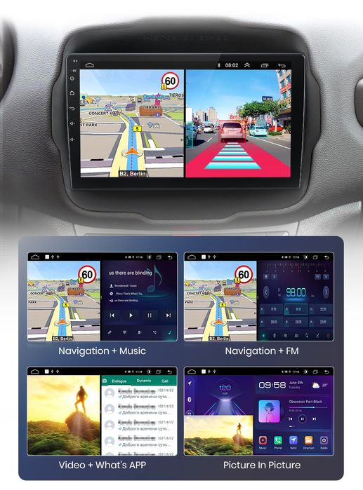 Rádio android 9" JEEP Renegade 2016-20 Carplay GPS wifi 1/32GB Novo